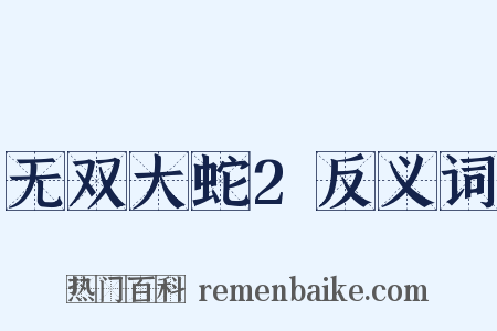 无双大蛇2反义词是什么意思的图片